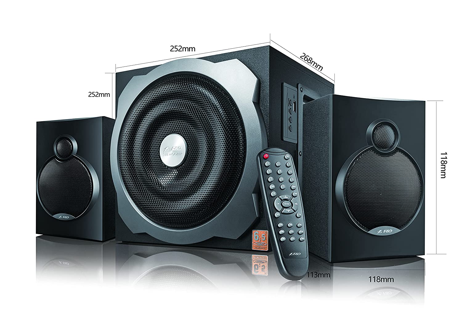 F&D 52 Watts A521X 2.1 Channel Multimedia Bluetooth Speakers ( Home Theatre)